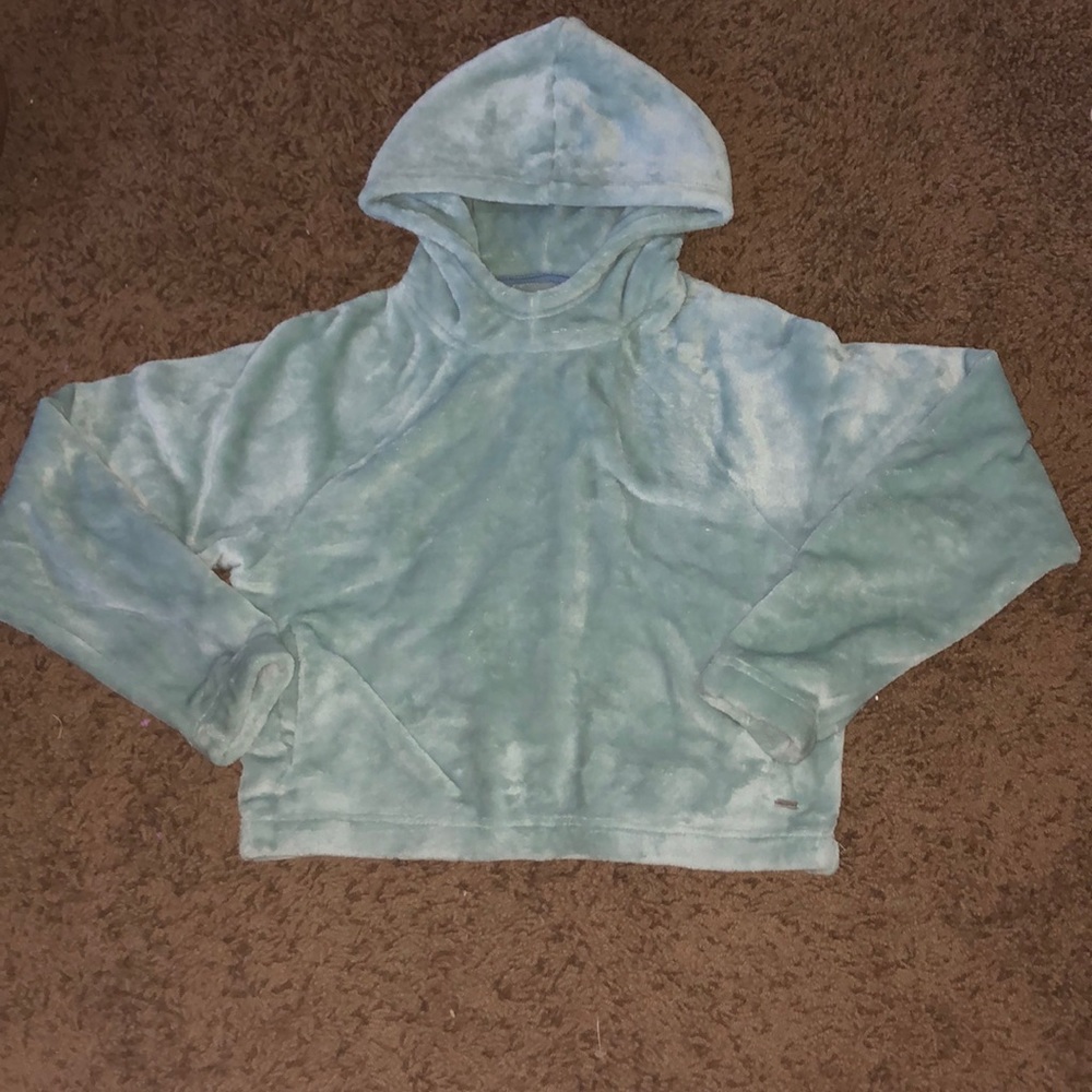 Cropped furry hoodie